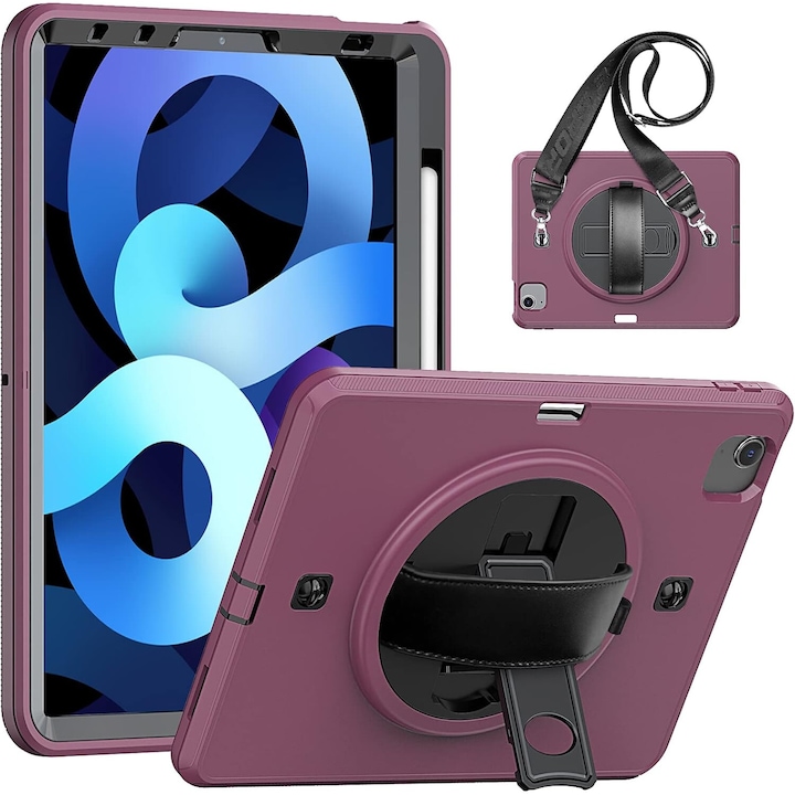 Husa iPad Air 5/4 10,9”/Pro 11, cu curea de umar, violet