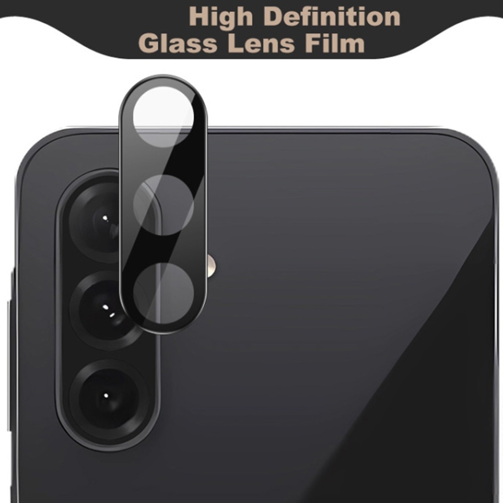 Folie de protectie camera pentru Samsung Galaxy A57 5G din sticla securizata, Full Cover, Rezistenta 9H, Anti-Zgarieturi, montare usoara - negru