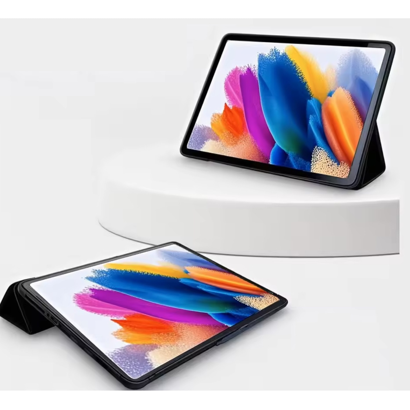Husa flip pentru SAMSUNG GALAXY TAB A9+ PLUS 11 2023 2024, verde, design subtire, functie de suport