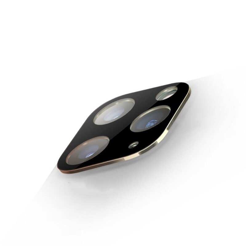 Folie de protectie Camera pentru Apple Iphone 12 Pro, Sticla Metalica Securizata FullHD Ultra Technology, Metal Lens Shield, Anti burst, 9H Handness Glass, Gold