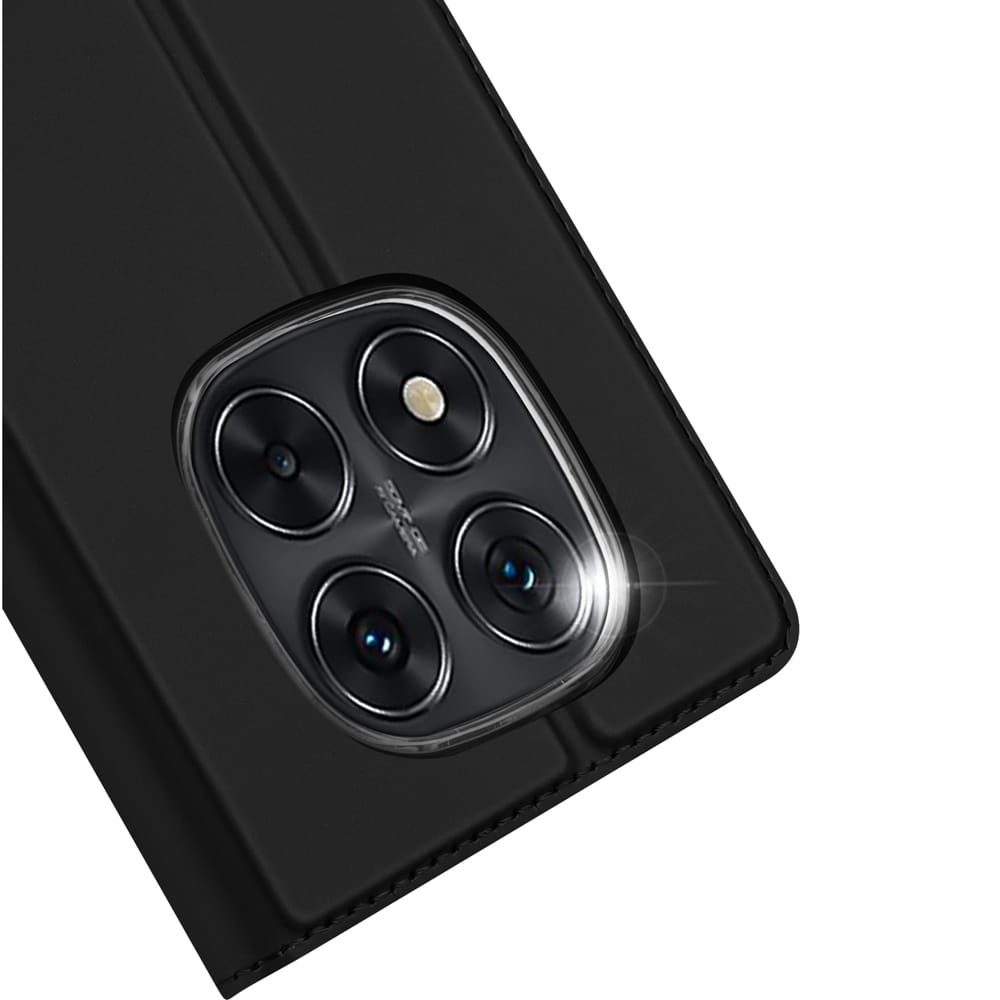 Etui portofel Dux Ducis Skin Pro pentru Xiaomi Redmi Note 14 Pro 5G, negru, cu functie stand, din piele ecologica, dimensiuni 15,81x7,20cm