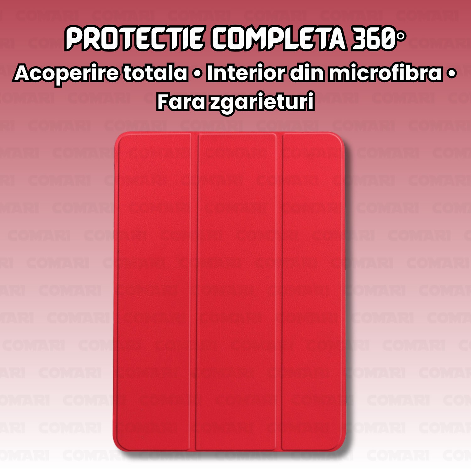Husa pentru tabletă Comari EliteCover, protecție completă, design elegant tip carte, roșu, pentru iPad Air 13 (2024/2025/2026)