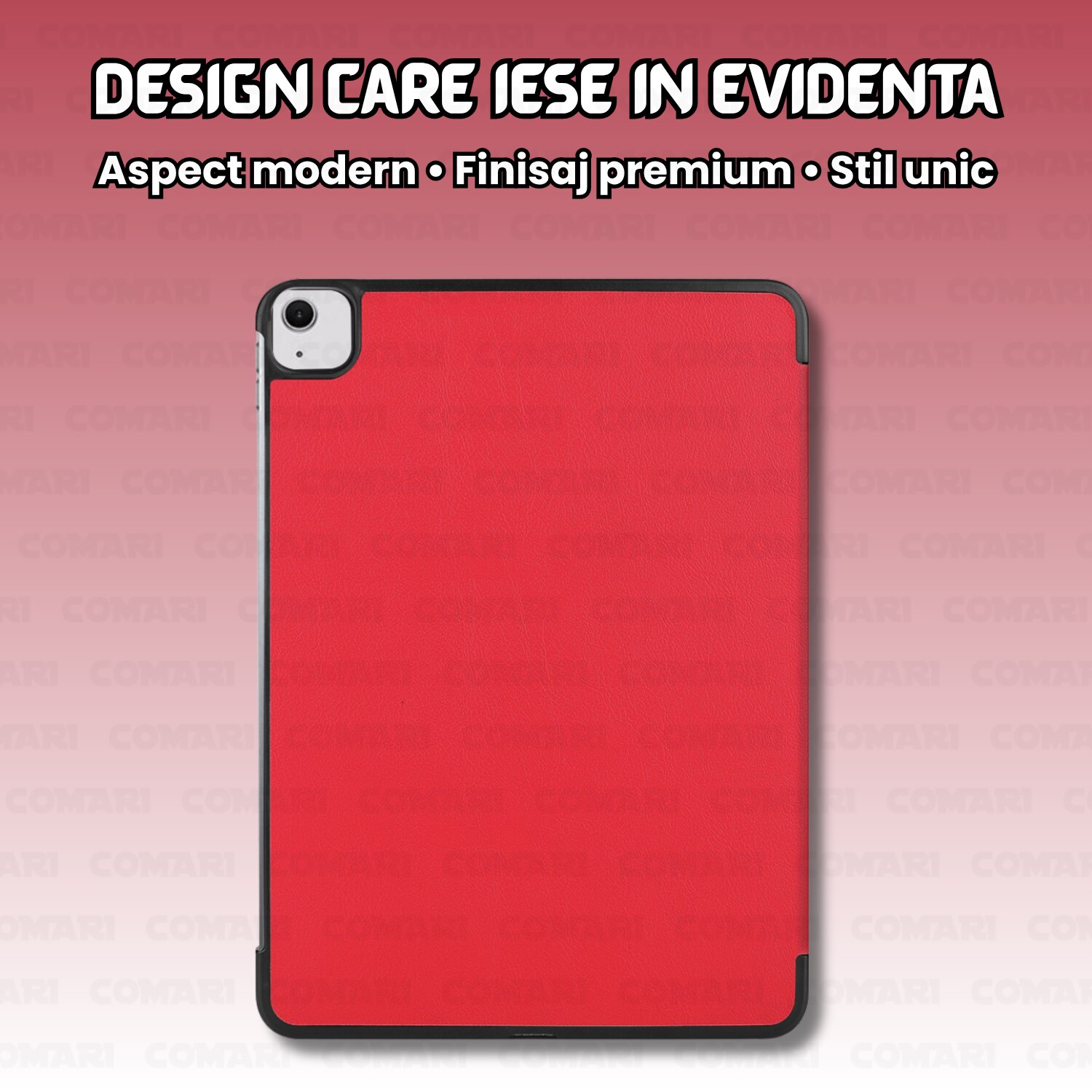Husa pentru tabletă Comari EliteCover, protecție completă, design elegant tip carte, roșu, pentru iPad Air 13 (2024/2025/2026)