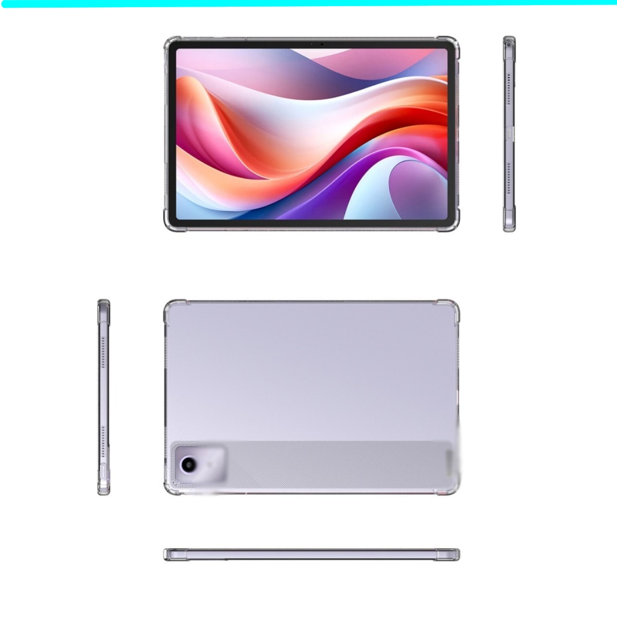 Husa Carcasa protectie pentru tableta, pentru lenovo Tab M11 11 inch 2024, pentru TB330FU, pentru TB331FC, Material TPU, flexibil, rezistent soc, rezistent uzura, rezistent cadere, usor si subtire, all-inclusive, capac spate DIY, transparent, 11 inch