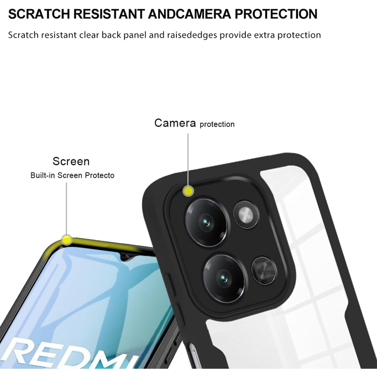 Set 360: Husa cu folie integrata pentru Xiaomi Redmi 15C 4G Protectie 360 fata / spate - roz