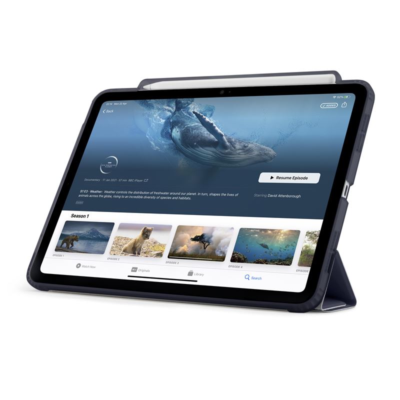 Husa Pipetto Origami No3 compatibila cu iPad Air 4 2020 / 5 2022 / 6 2024 Dark Blue