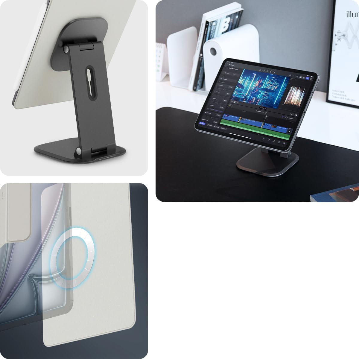Husa tableta Spigen Air Skin Folio OneTap pentru iPad Air 13" 2024 Gri