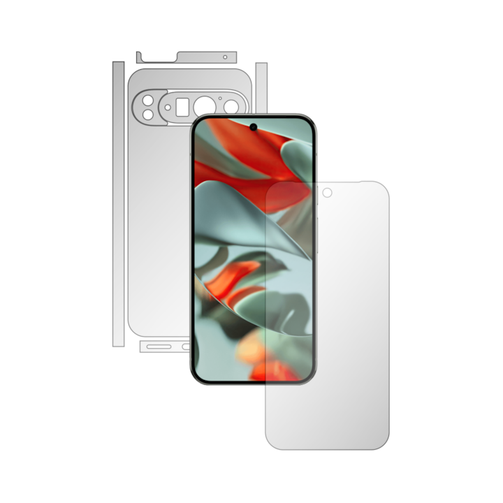 Folie de Protectie Full-Body Folie24, pentru Google Pixel 9 Pro XL, 1 Set Mate cu Acoperire Simple, Ecran + Spate, Adezive, Flexibile cu Auto Regenerare