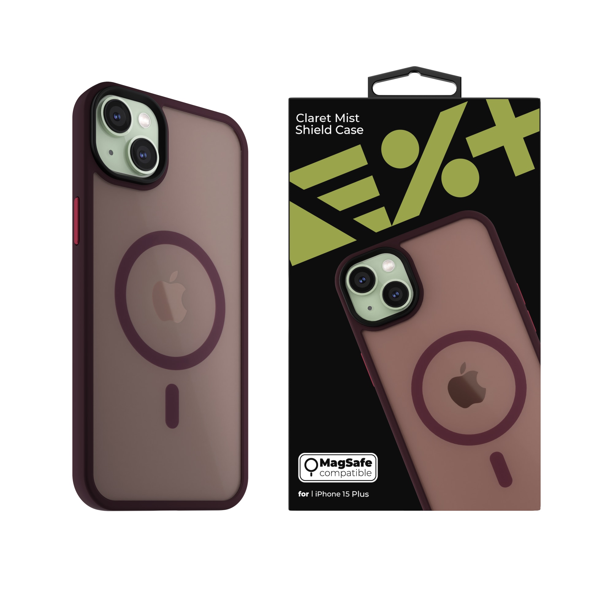 Husa de protectie NEXT ONE compatibila MagSafe pentru iPhone 15 Plus (2023), Claret Mist