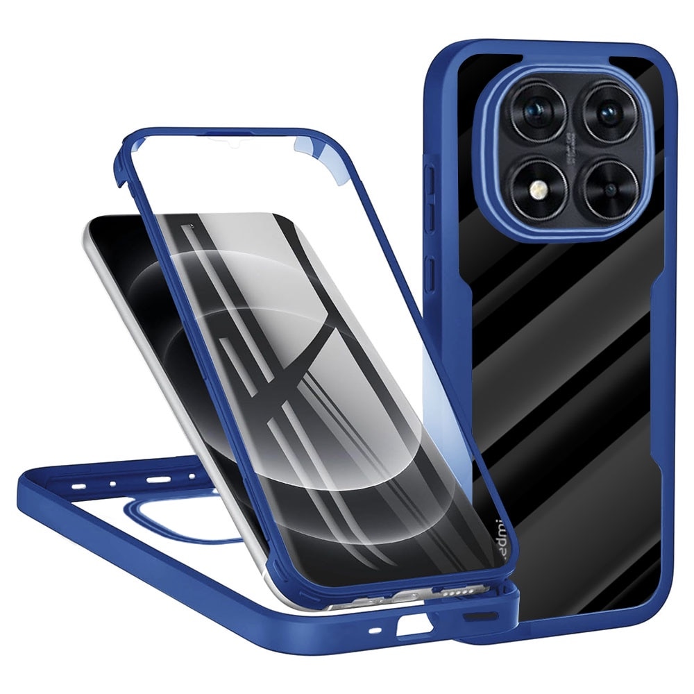 Pachet 360: Husa cu folie integrata pentru Xiaomi Redmi Note 14 Pro 5G Note 14 Pro+ Plus Cover360 fata / spate - Albastru