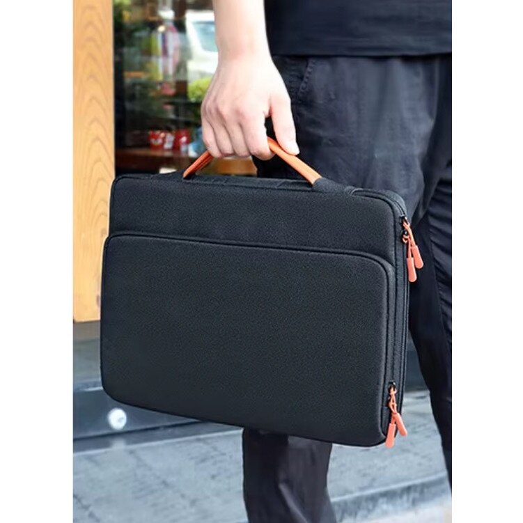 Geanta laptop DKM, 13-14 inch, impermeabila, multiple compartimente, 34x26x3,5 cm