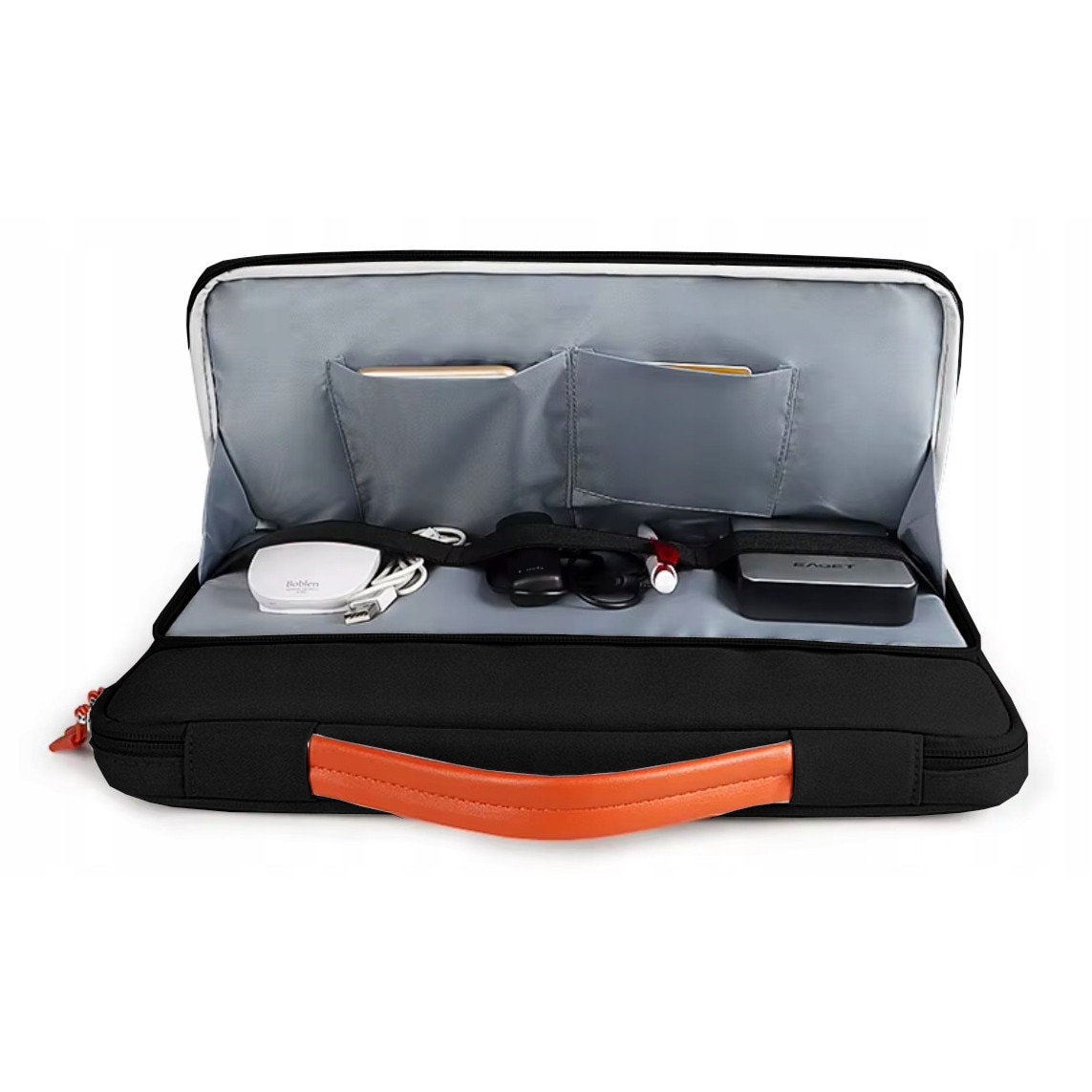 Geanta laptop DKM, 13-14 inch, impermeabila, multiple compartimente, 34x26x3,5 cm