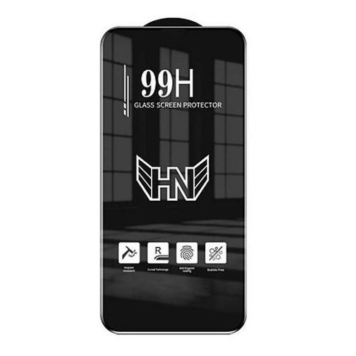 Folie sticla pentru Samsung Note 10 Lite - Full Glue, Full Cover, 6D margini usor curbate - Gekko 99H Series Contur negru Transparenta