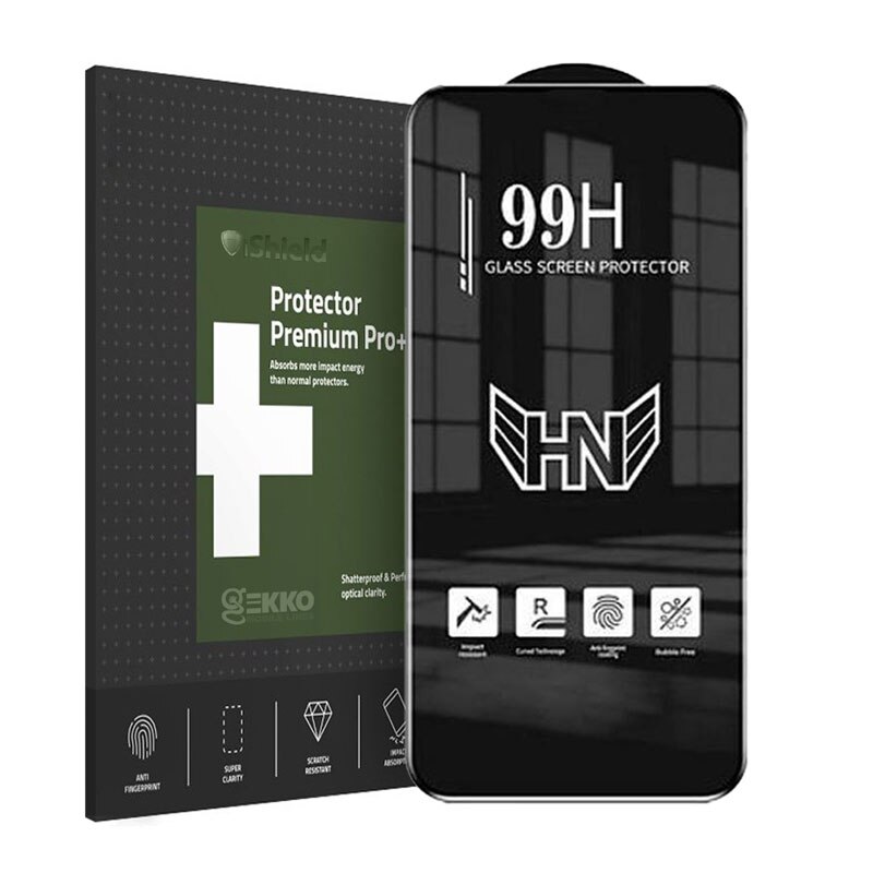 Folie sticla pentru Samsung Note 10 Lite - Full Glue, Full Cover, 6D margini usor curbate - Gekko 99H Series Contur negru Transparenta