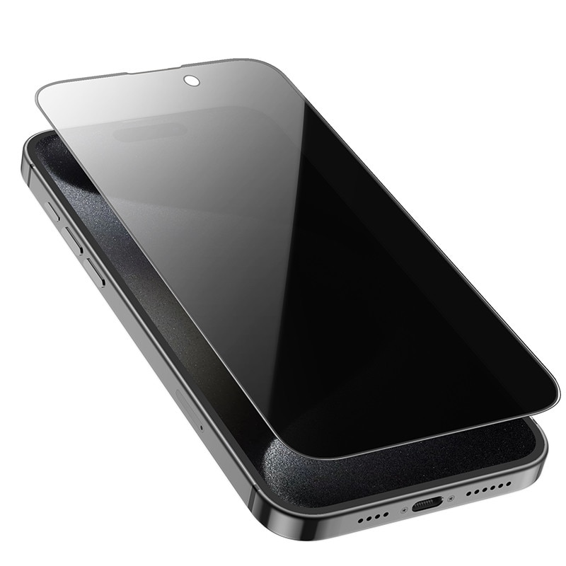 Folie Privacy Protection HOCO G18 Plus, Compatibil cu iPhone 16 Pro/iPhone 17/iPhone 17 Pro, Sticla securizata, Negru