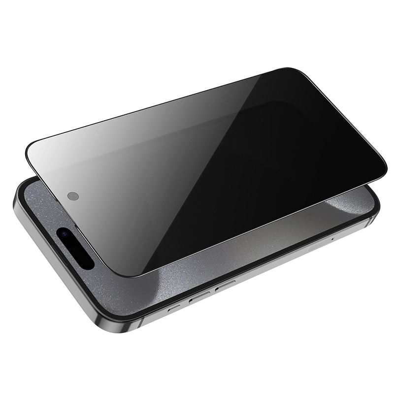 Folie Privacy Protection HOCO G18 Plus, Compatibil cu iPhone 16 Pro/iPhone 17/iPhone 17 Pro, Sticla securizata, Negru
