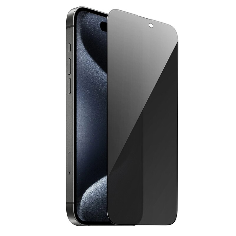Folie Privacy Protection HOCO G18 Plus, Compatibil cu iPhone 16 Pro/iPhone 17/iPhone 17 Pro, Sticla securizata, Negru