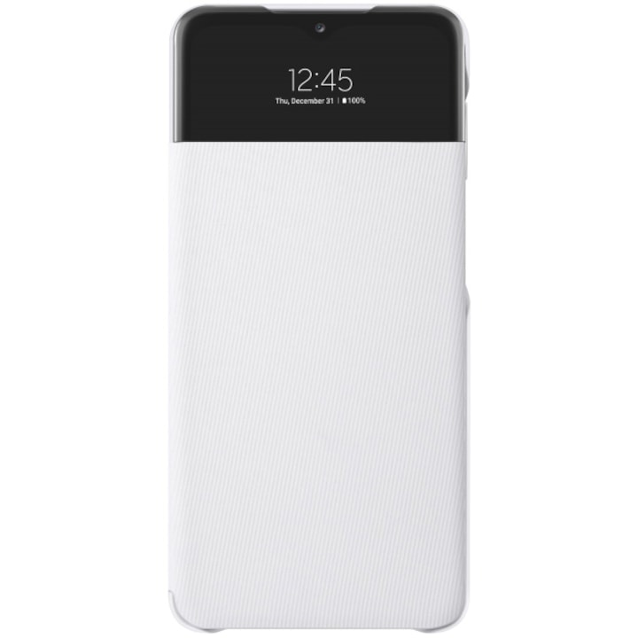 Husa de protectie Samsung Smart S View Wallet Cover pentru Galaxy A32 (5G), White