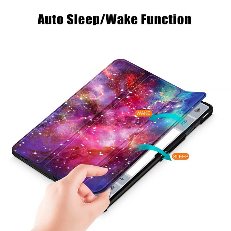 Husa tableta din piele pentru Xiaomi Redmi Pad 2, Protectie Completa, Functie de Stand, Mov/Albastru