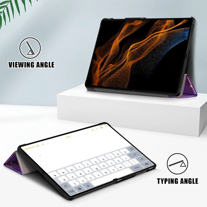 Husa tableta din piele pentru Xiaomi Redmi Pad 2, Protectie Completa, Functie de Stand, Mov/Albastru