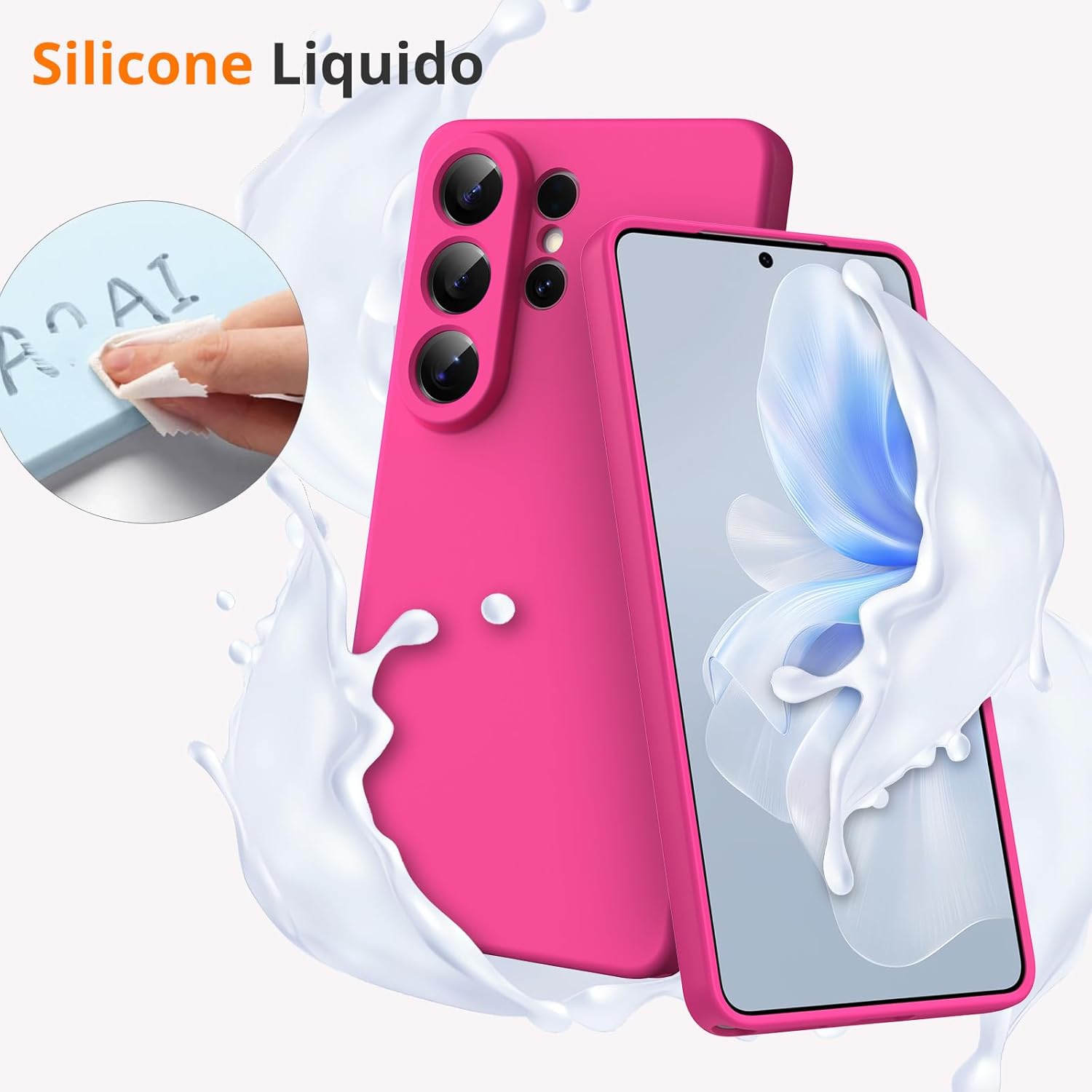 Husa pentru Samsung Galaxy S26 Ultra, Joyshell, Silicon Catifelat, Interior Microfibra, Ultra Slim, Antisoc, Protectie Premium, Roz Neon