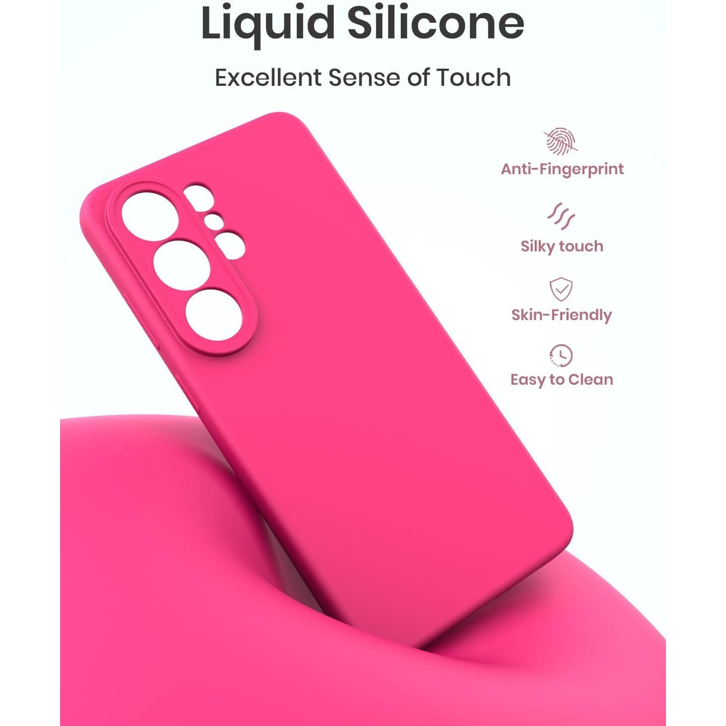Husa pentru Samsung Galaxy S26 Ultra, Joyshell, Silicon Catifelat, Interior Microfibra, Ultra Slim, Antisoc, Protectie Premium, Roz Neon