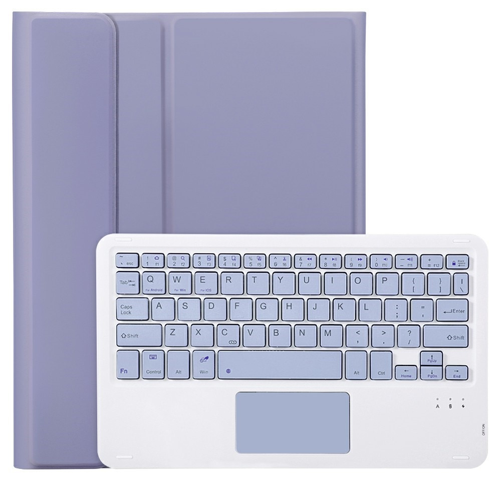 Husa cu tastatura pentru Samsung Galaxy Tab A9+, XGSM, Piele, Cu TouchPad, Suport de pix, Mov
