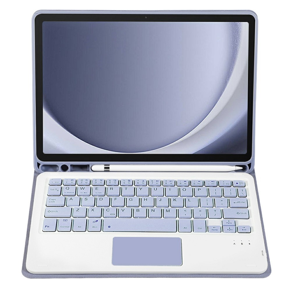Husa cu tastatura pentru Samsung Galaxy Tab A9+, XGSM, Piele, Cu TouchPad, Suport de pix, Mov