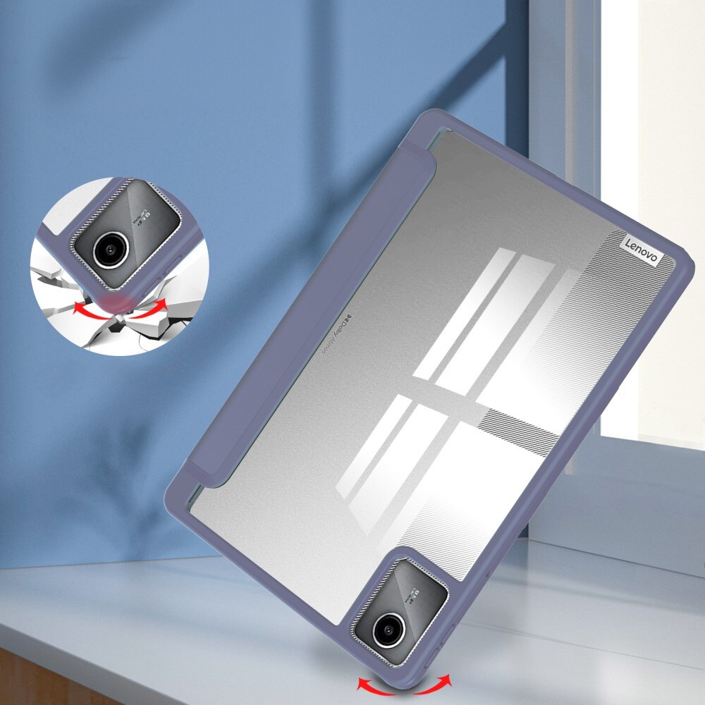 Husa tableta XGSM pentru Lenovo Tab M11, violet, cu suport pentru stylus, spate transparent