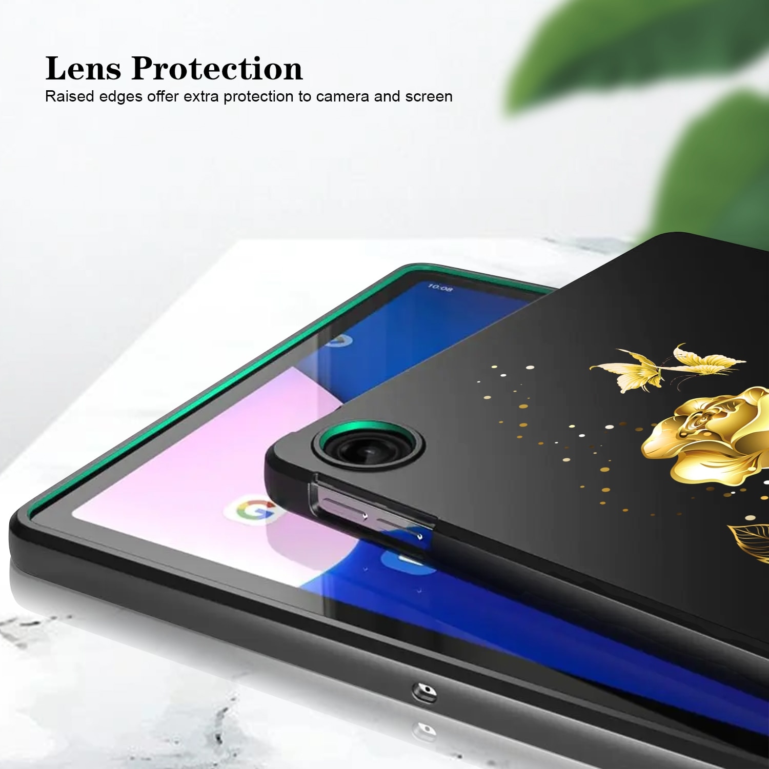Husa tableta pentru Huawei MediaPad T5, silicon, design tip carte, protectie anti-zgarieturi, suport pentru vizionare, compatibilitate modele 2018-2021, roz auriu