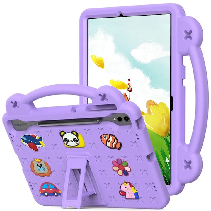 Husa tableta, compatibil cu Samsung Galaxy Tab S9 FE+ Plus, XGSM, Cu suport, Mov