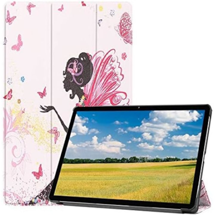 Husa pentru tableta Nokia T21 2022, 10,4inch, Slim, Smart Cover, Trifold, Sigloo, model Elf Girl