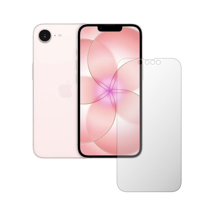 Folie Protectie Ecran iSkinz AutoRegeneranta Mata pentru Apple iPhone 17e - Case friendly, Siliconica Matte Compatibila cu Carcasa, Adeziva si Flexibila