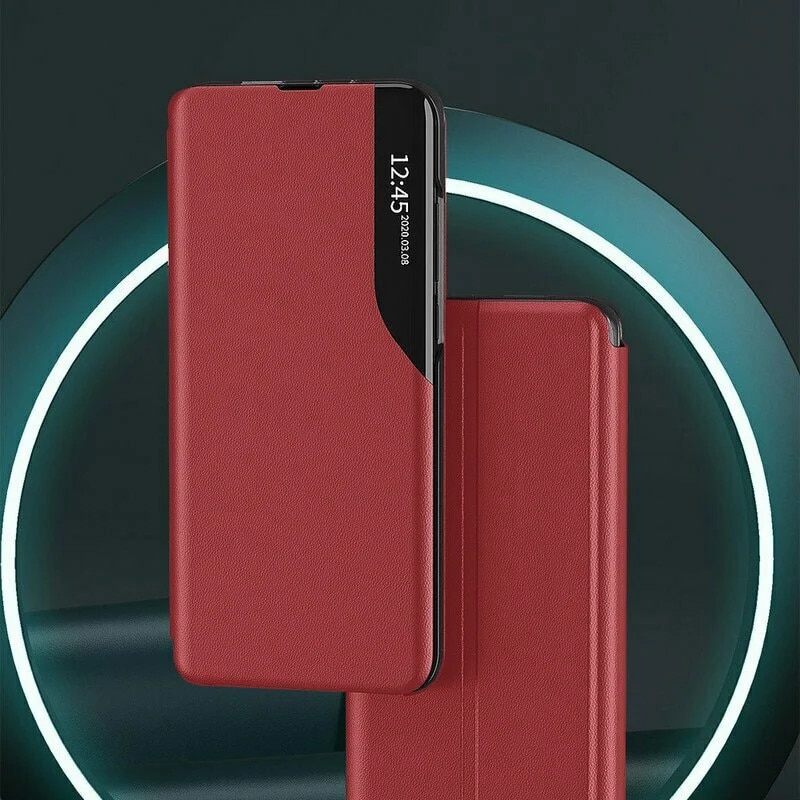 Husa pentru Honor Magic6 Lite, SKYDDAR INNOVATION, eFold, tip carte, set cu sticker, Rosu