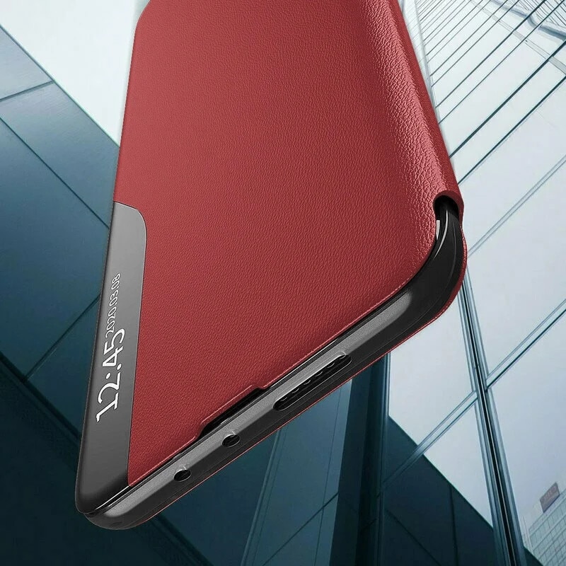 Husa pentru Honor Magic6 Lite, SKYDDAR INNOVATION, eFold, tip carte, set cu sticker, Rosu