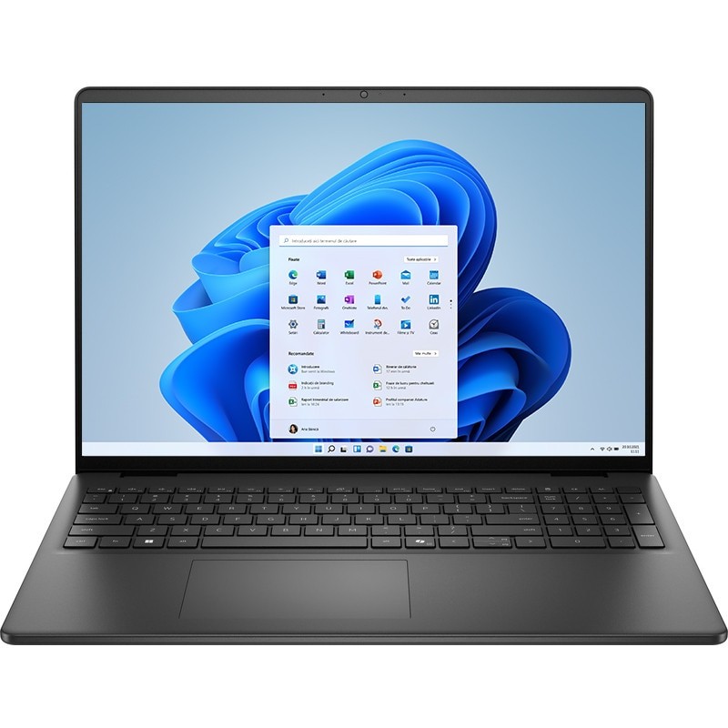 Laptop DELL 16'' DC16250, FHD+, Procesor Intel® Core™ 5 120U (12M Cache, up to 5.00 GHz), 16GB DDR5, 1TB SSD, Intel Graphics, Win 11 Pro, Carbon Black, 3Yr ProSupport