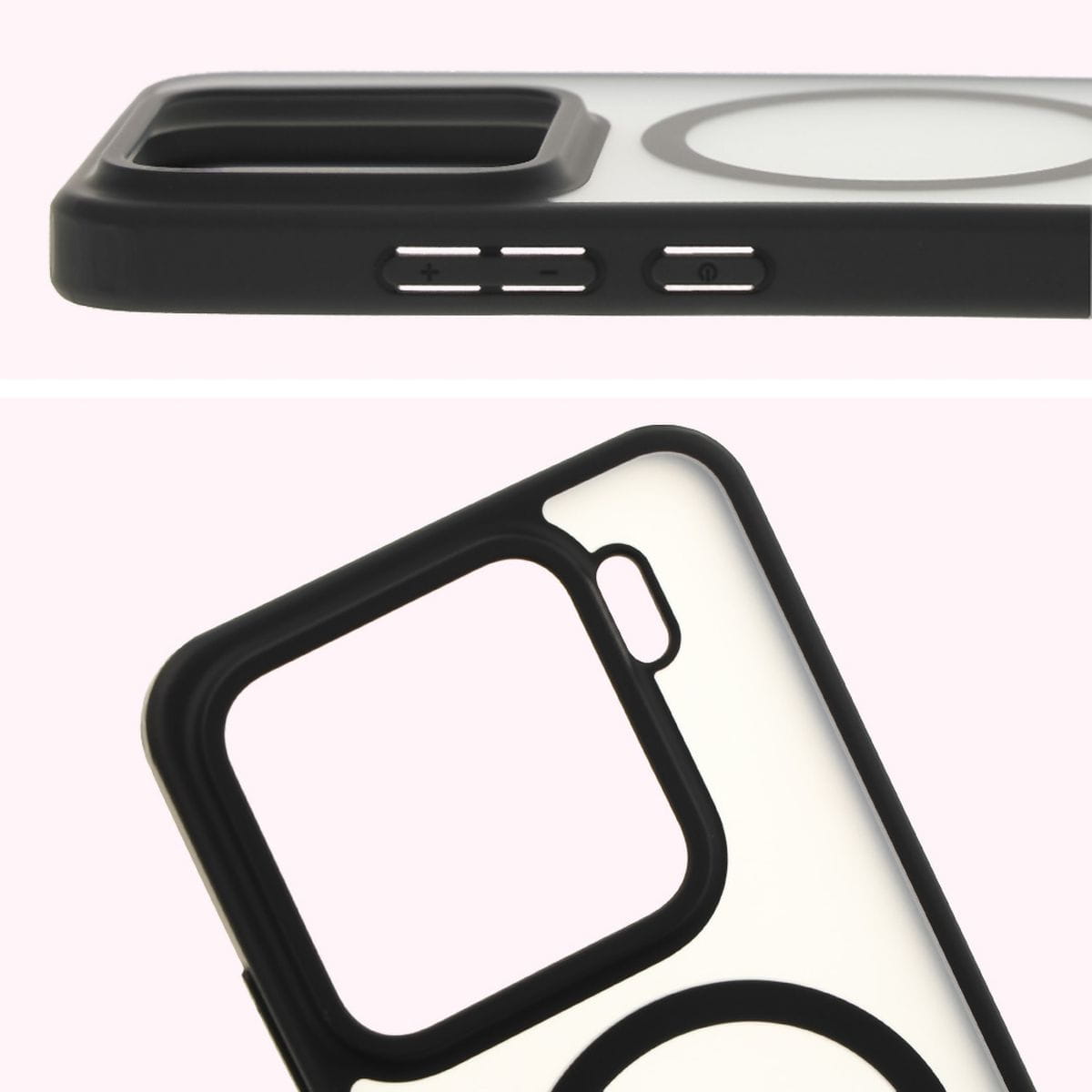Husa Bizon Case MatteO pentru Xiaomi 15, translucid cu negru