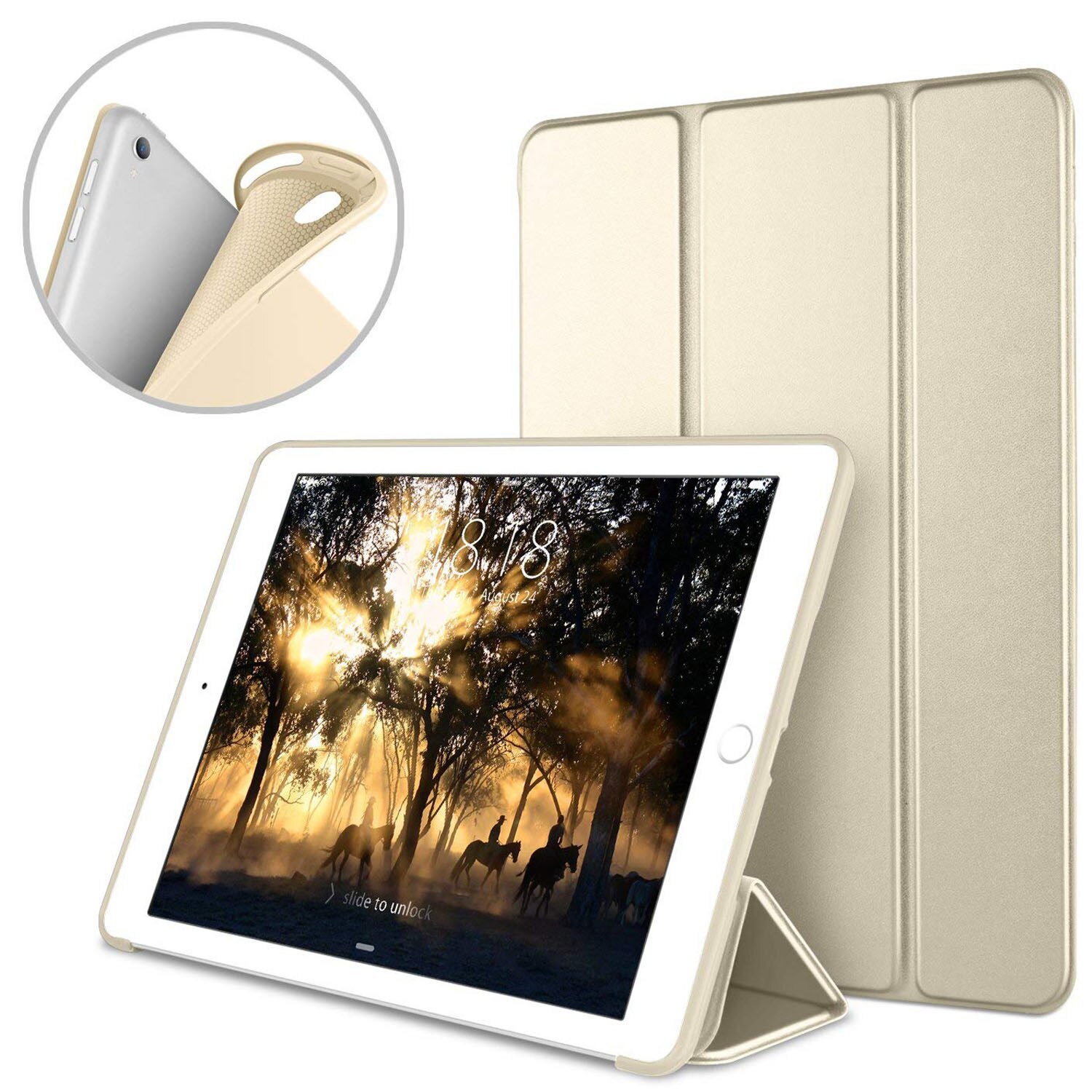 Husa Tableta Apple iPad 9.7" 2nd Generation IPad Air 2 A1566, A1567 ofera protectie Lux Gold