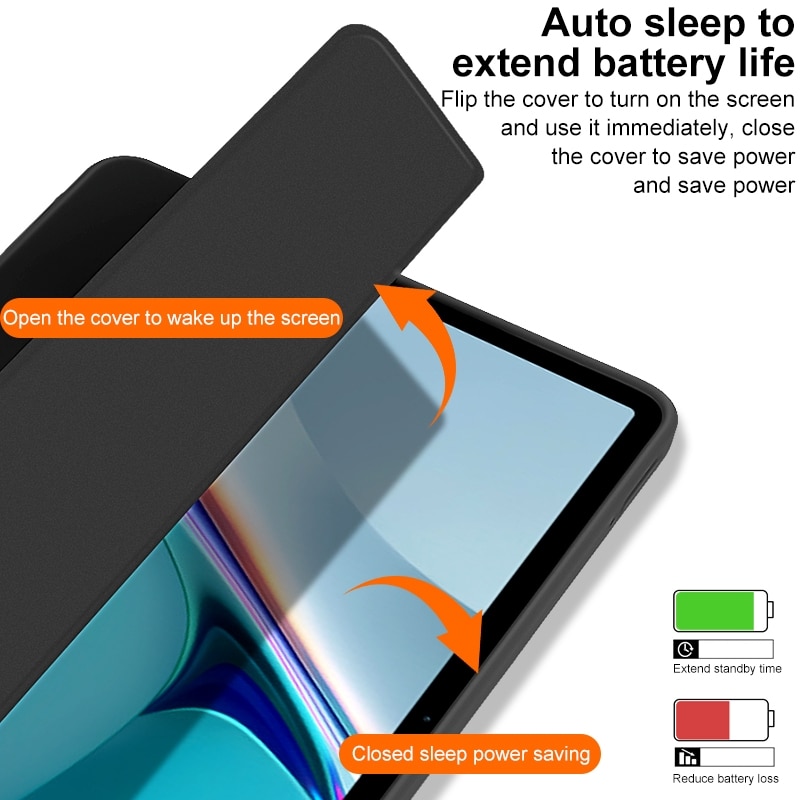 Husa tableta pentru Huawei Matepad Pro 10.8, piele moale, tip smart, 3 plieri, accesoriu negru