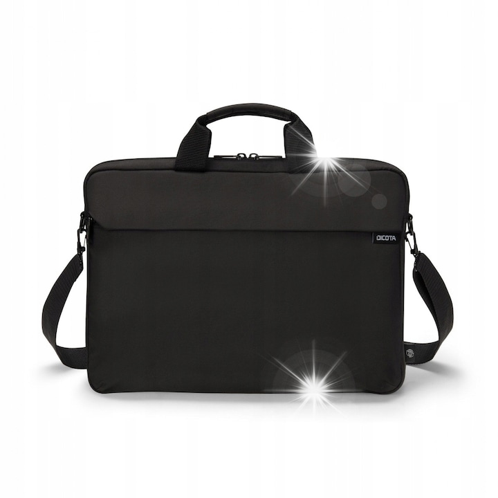 Geanta laptop DICOTA Slim Case ONE, 14-16'', 2 compartimente, neagra, 405x280x40mm