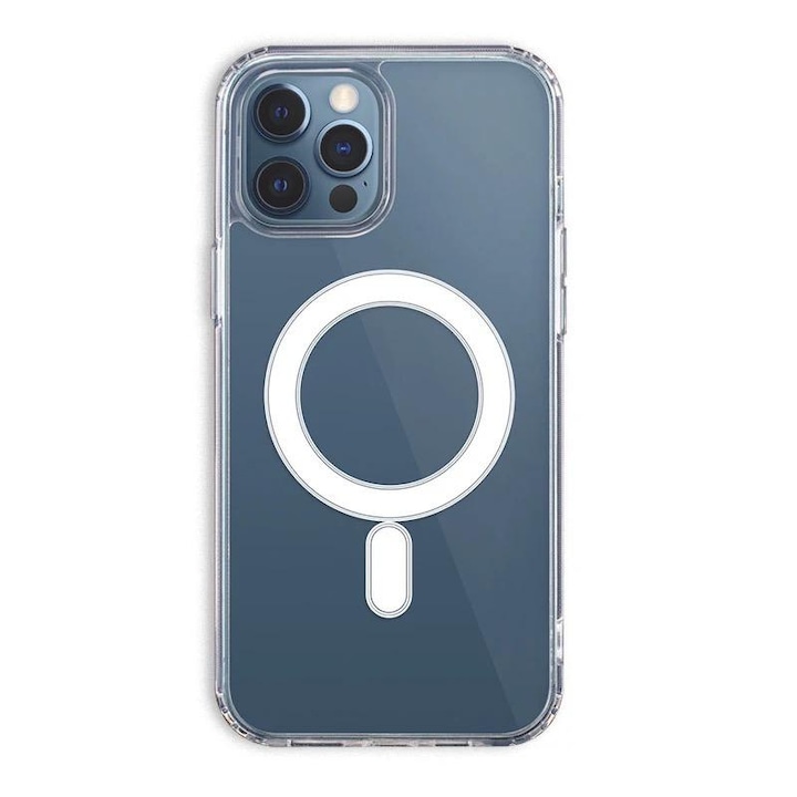 Husa de Protectie, Compatibila cu Apple iPhone 13 Pro, MagSafe, silicon, transparenta