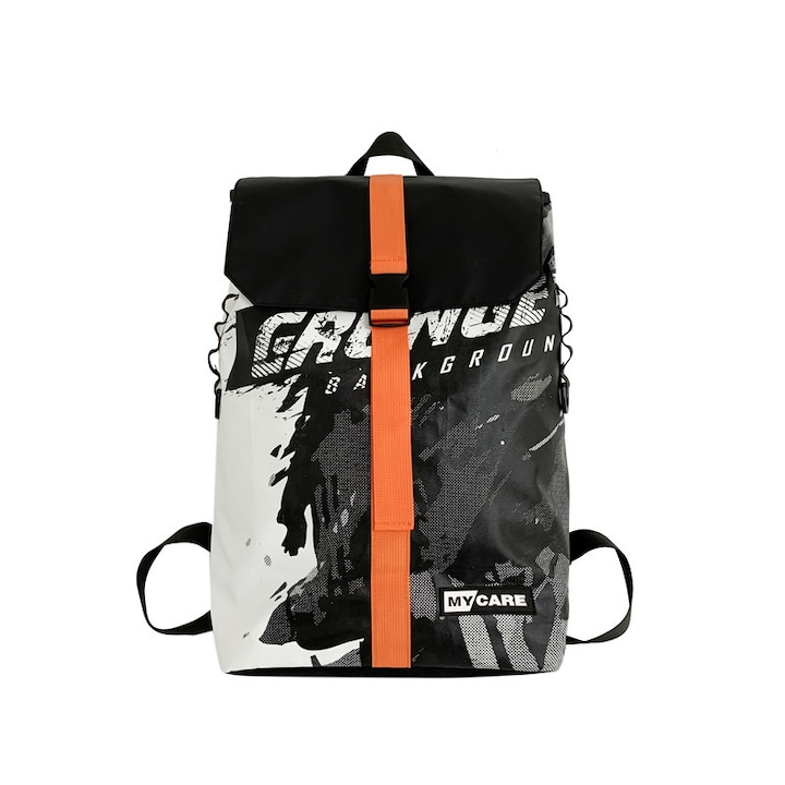 Rucsac pentru laptop, Dollcini, Nylon, impermeabil, rezistent la zgarieturi, imprimare grafica, Multicolor