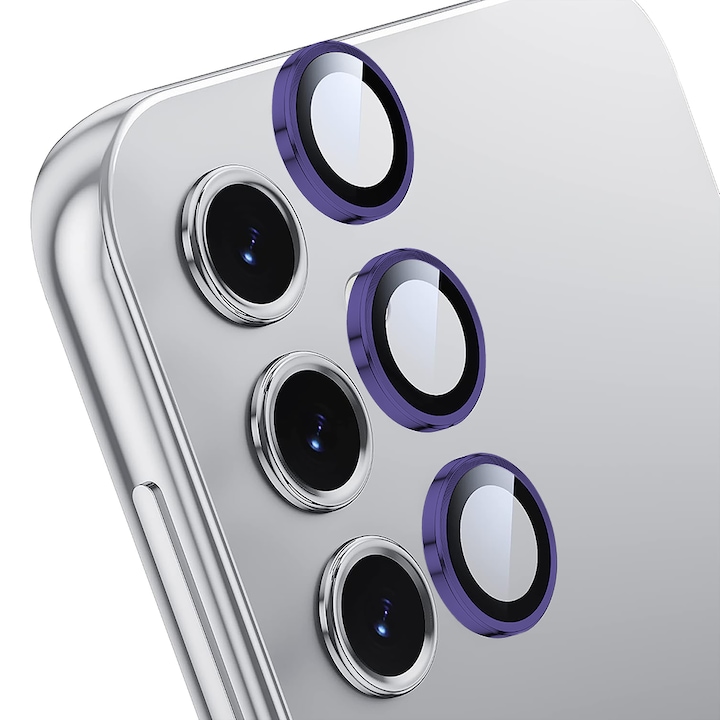 Folie Protectie Lentile Camera compatibila cu Samsung Galaxy A54, CASEY STUDIOS™ MaxDefense+, Ultra HD, Anti Amprente, Anti Zgarieturi, Anti Socuri, Mov
