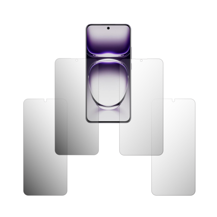 Set 4X Folie Protectie Ecran Folie24, pentru Oppo Reno12 Pro, 2X Ultra-Clear + 2X Mate, Acoperire Full-Display si Case-Friendly, Adezive, Flexibile cu Auto Regenerare