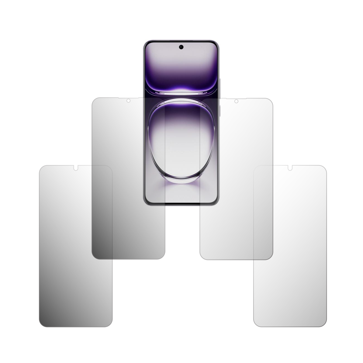 Set 4X Folie Protectie Ecran Folie24, pentru Oppo Reno12 Pro, 2X Ultra-Clear + 2X Mate, Acoperire Full-Display si Case-Friendly, Adezive, Flexibile cu Auto Regenerare