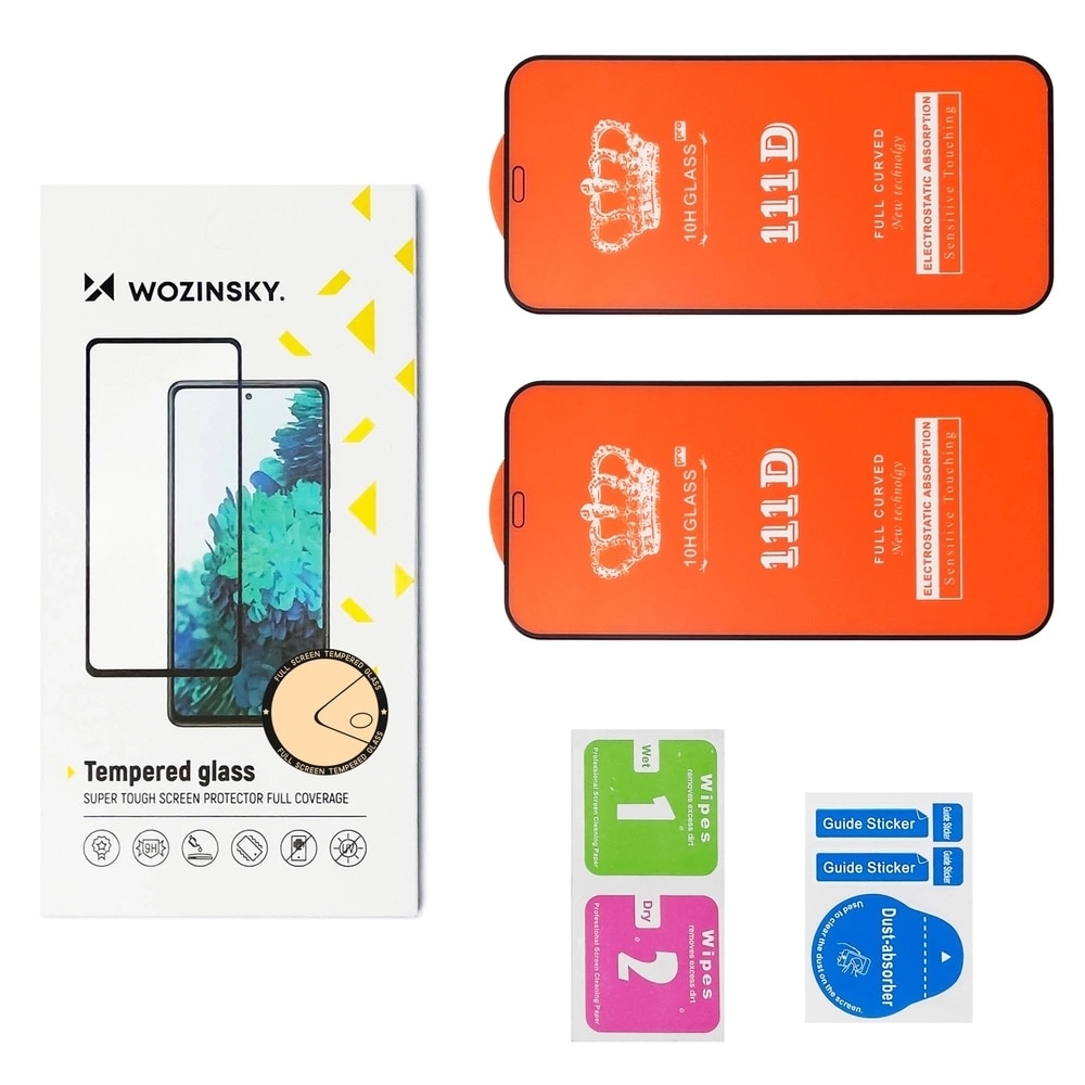 Set 2 folii sticla Wozinsky Full Glue Glass compatibila cu Xiaomi Redmi 14C 5G, Negru
