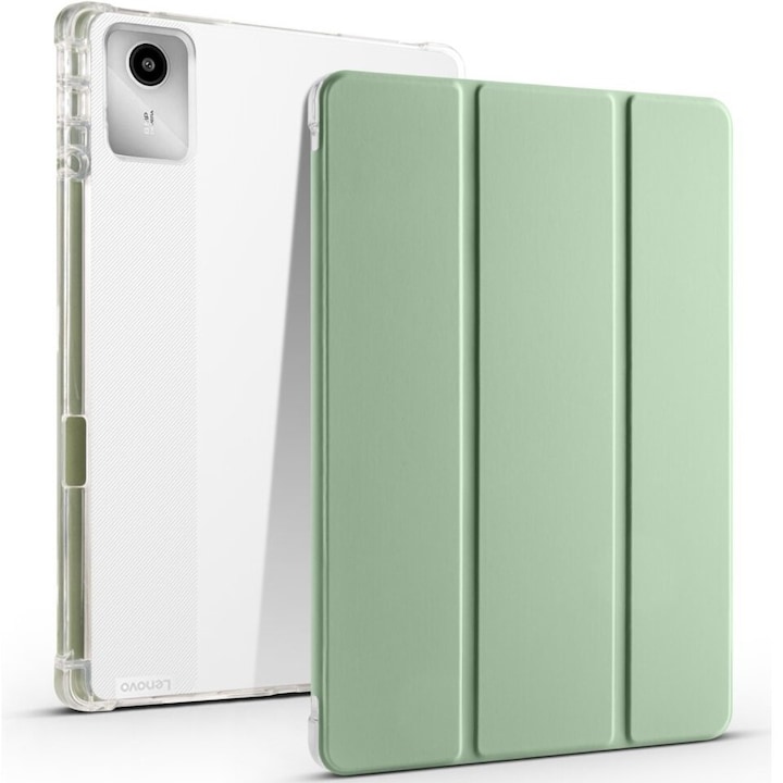 Husa tableta XGSM Smartcase Hybrid pentru Lenovo Tab M11, suport integrat, verde