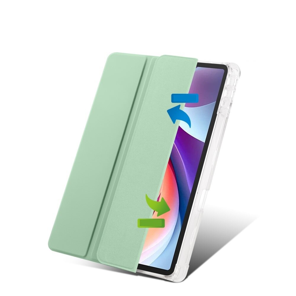 Husa tableta XGSM Smartcase Hybrid pentru Lenovo Tab M11, suport integrat, verde