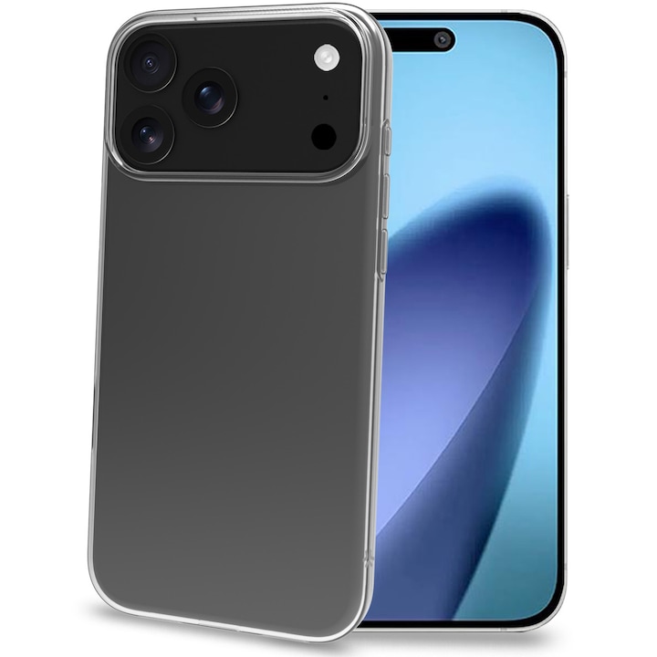 Husa de protectie Celly Silicon pentru iPhone 17 Pro Max, Transparent