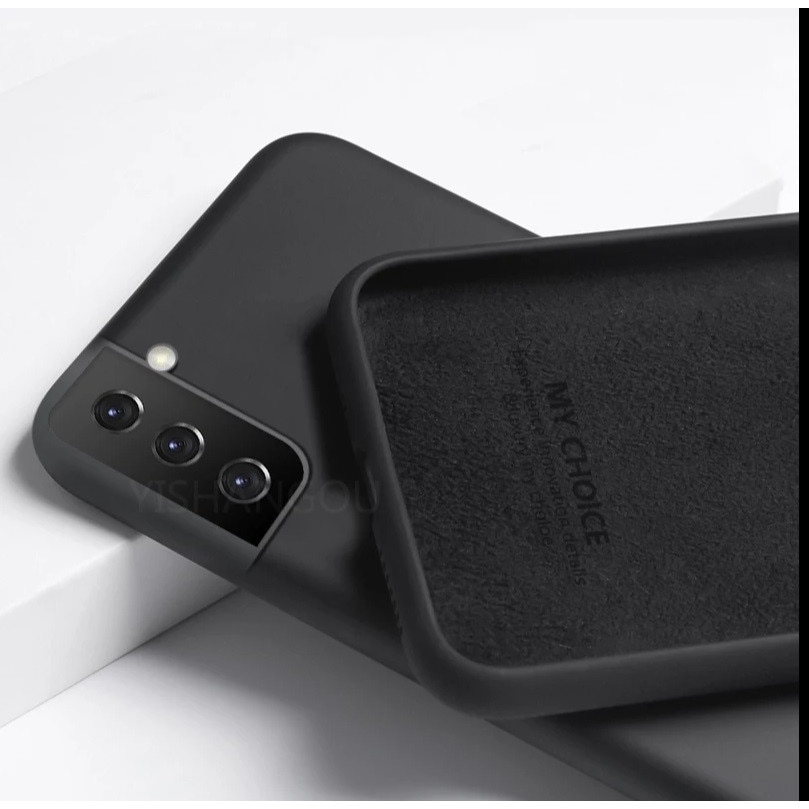 Husa silicon antisoc cu microfibra in interior compatibila cu Samsung S21, Negru